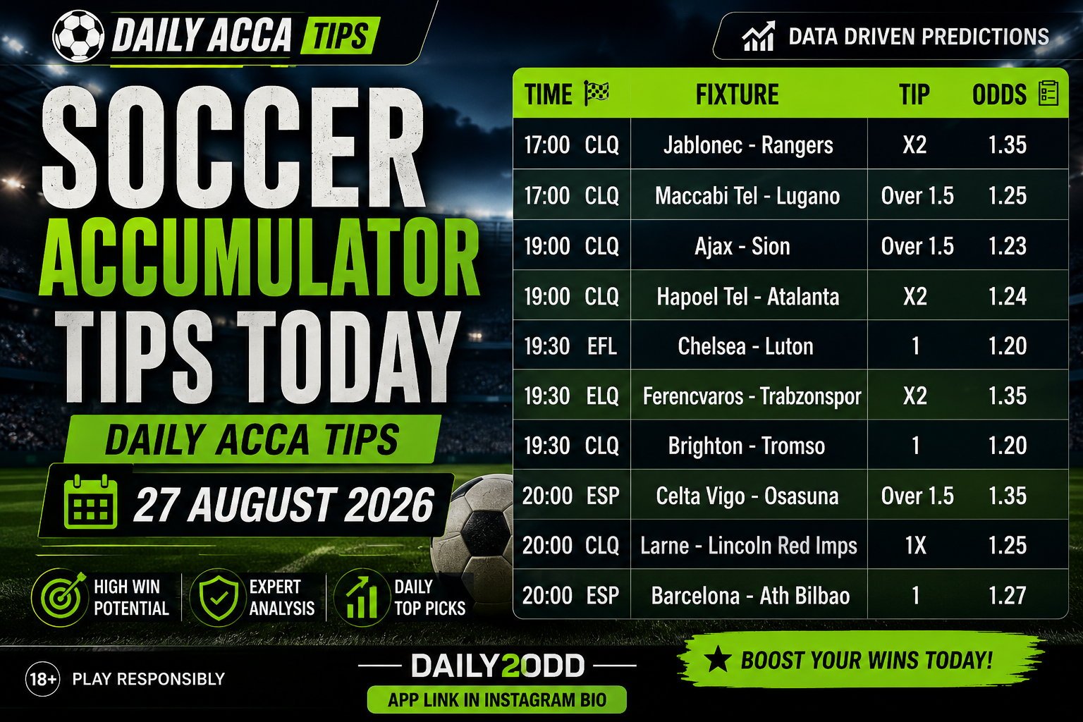 soccer accumulator tips today