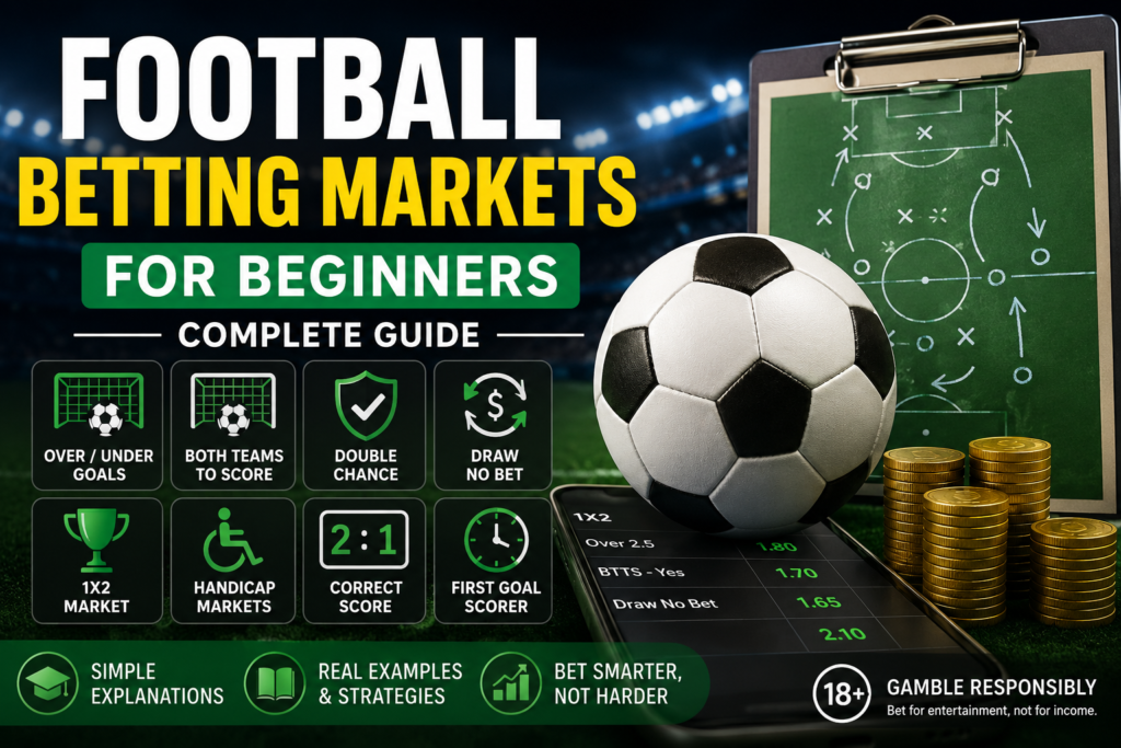 Football betting markets for beginners – complete guide to common football betting markets