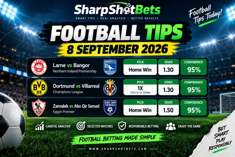 Football Tips 8 September 2026 | SharpShotBets